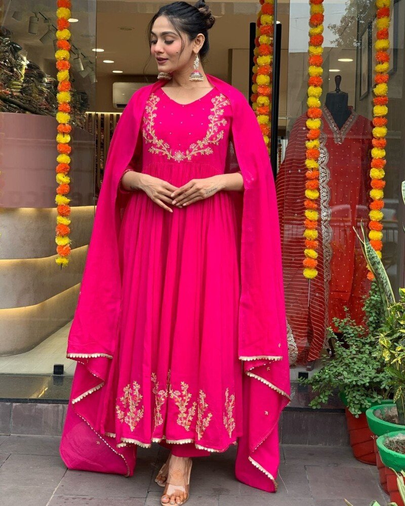 Indian Traditional Wedding/Party Wear Rayon Dress Readymade - Image 2