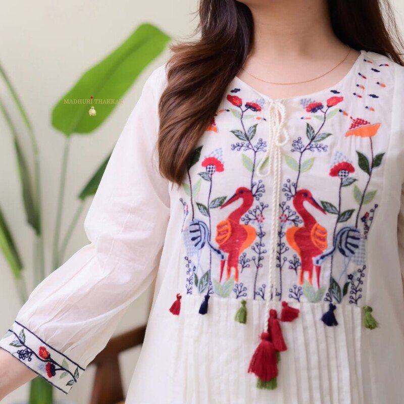 Party/wedding Wear White Georgette Anarkali Dress - Image 7