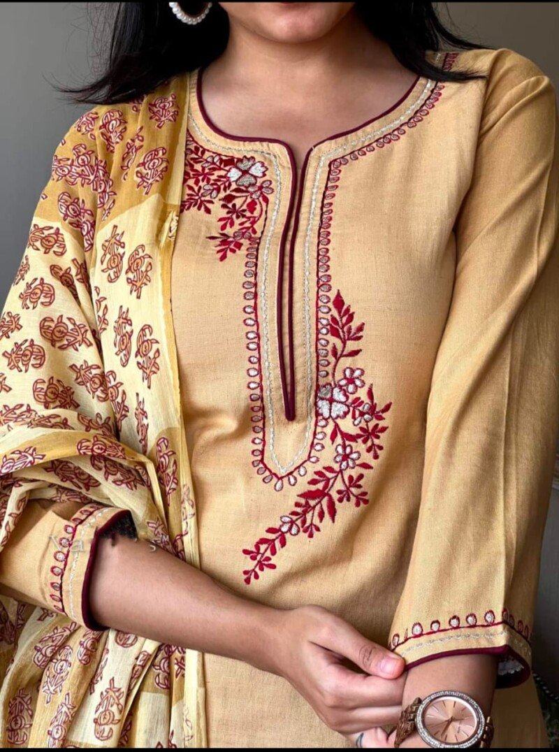 Beautiful  Cotton Embroidered Kurta For Women And Girls - Image 4