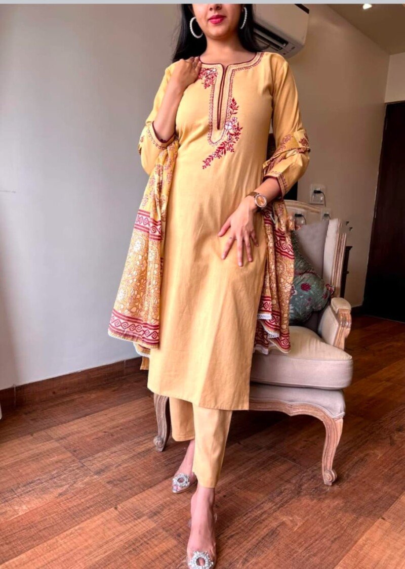 Beautiful  Cotton Embroidered Kurta For Women And Girls