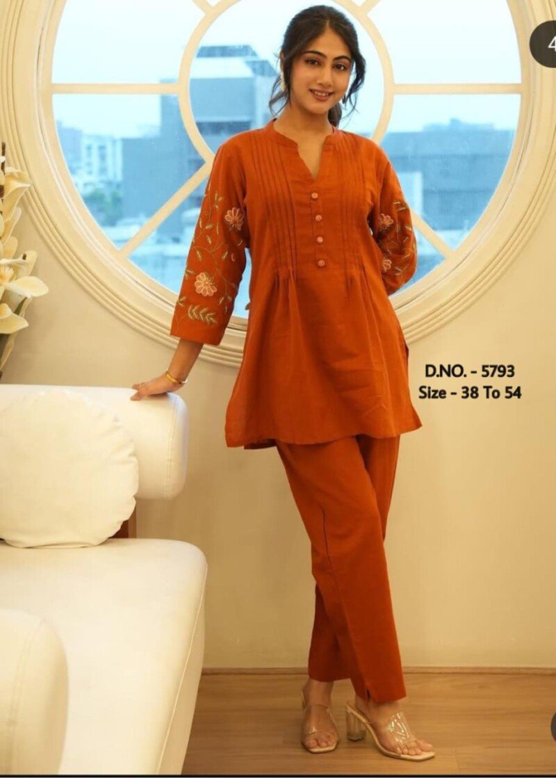 Plus/Regular Size Dress Heavy Cotton Cord Set Fully Stitched