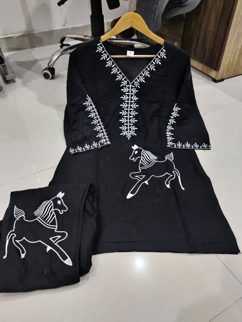 Beautiful Cotton Embroidered Cord Set Summer Wear Dress - Image 4