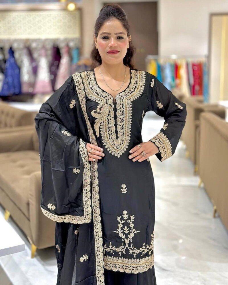 Wedding/party Wear Georgette Kurta  Set - Image 2