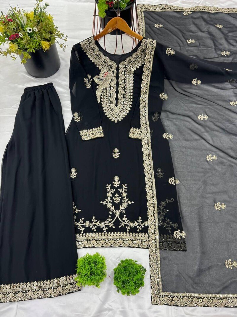 Wedding/party Wear Georgette Kurta  Set - Image 4