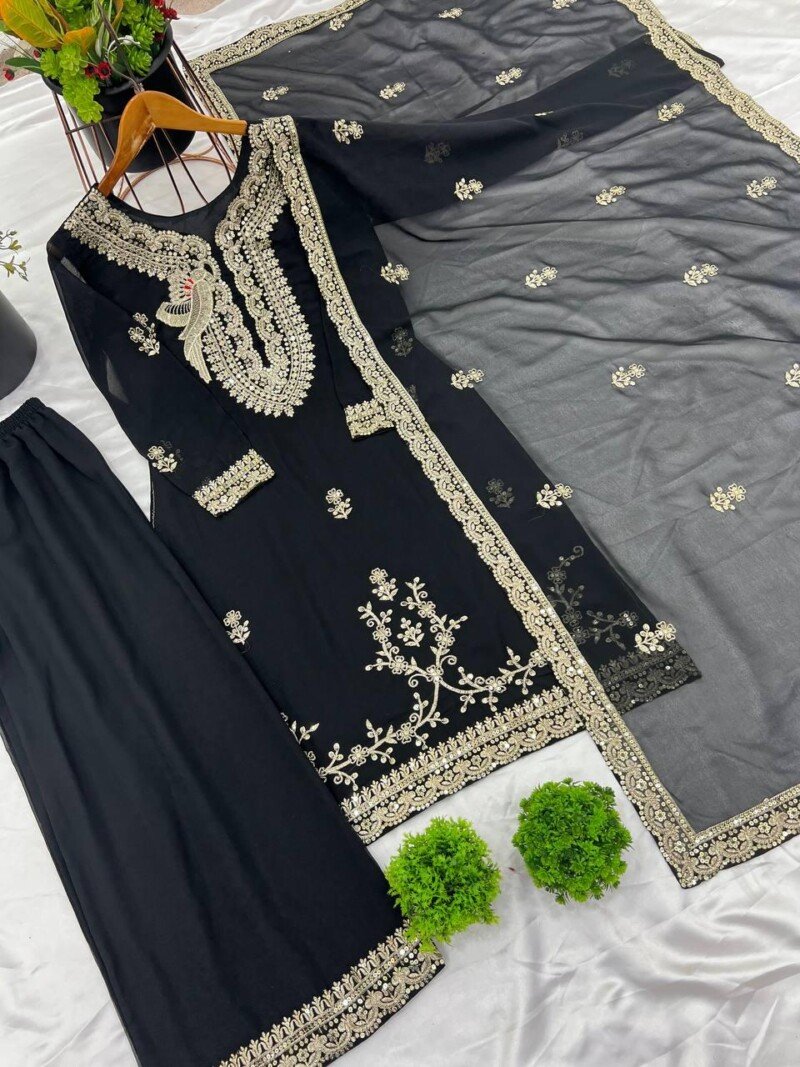 Wedding/party Wear Georgette Kurta  Set - Image 6