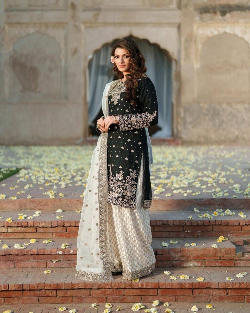 Wedding/Party Wear Chinon Silk Kurta Palazzo Suit Readymade