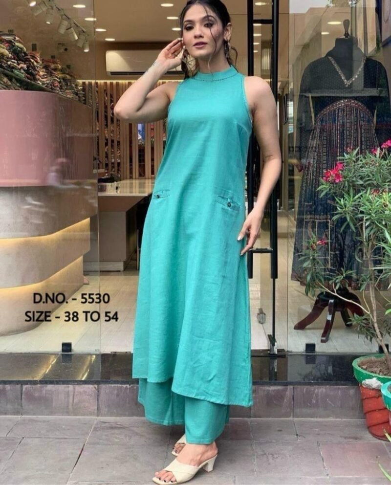 Plus/Regular Size Dress South Cotton Kurti Palazzo Suit Stitched - Image 4