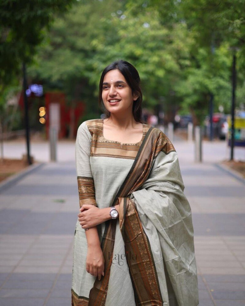Beautiful Printed Cotton Kurta Pant Dupatta Set Readymade - Image 4
