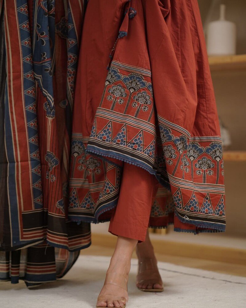 Indian Traditional Wedding/party Wear Cotton Anarkali Jacket - Image 3