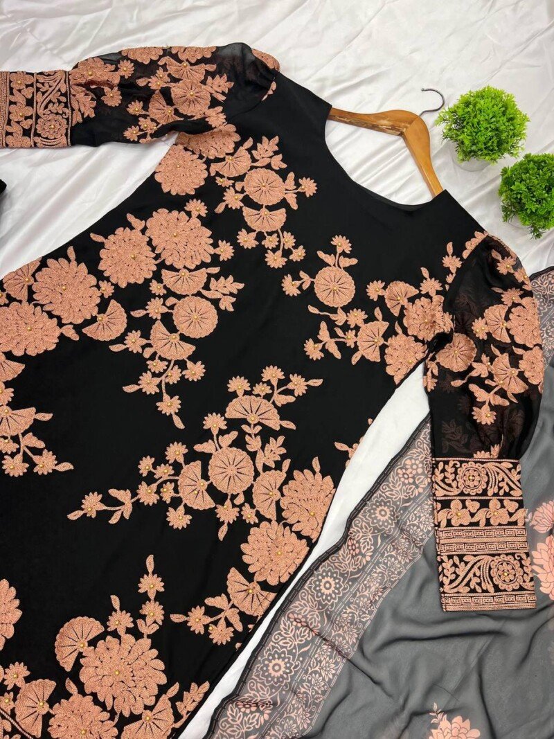 Party/wedding Wear Look Georgette Kurta Pant Set Stitched - Image 7
