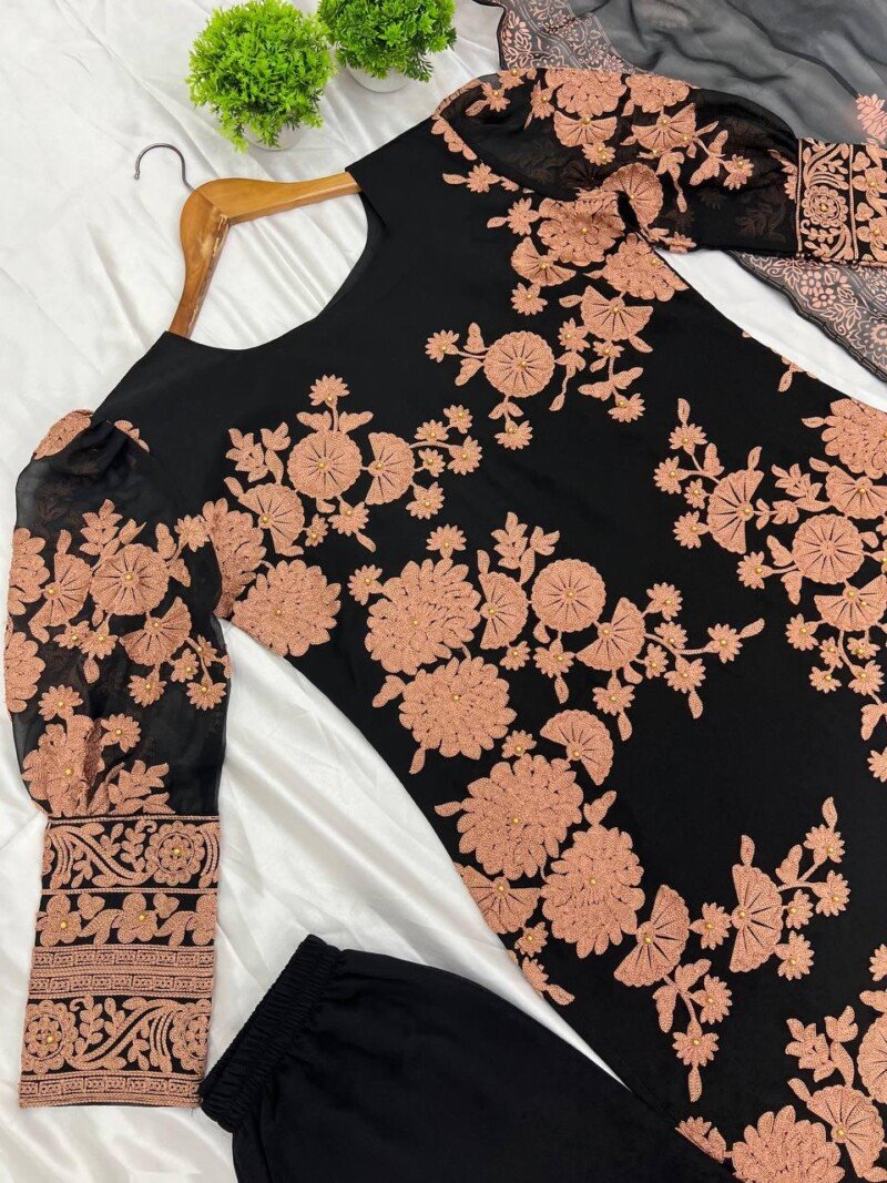 Party/wedding Wear Look Georgette Kurta Pant Set Stitched - Image 8