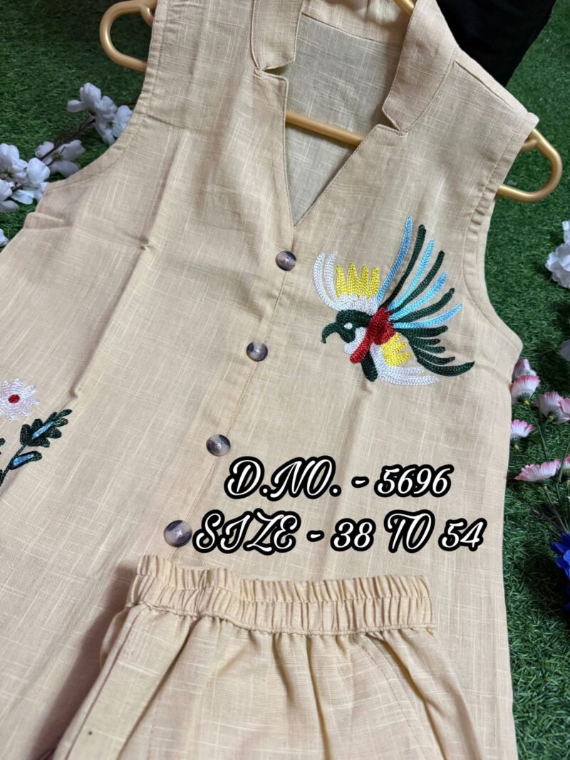 Plus/Regular Size Cotton Flex Embroidered Cord Suit Fully Stitched - Image 4