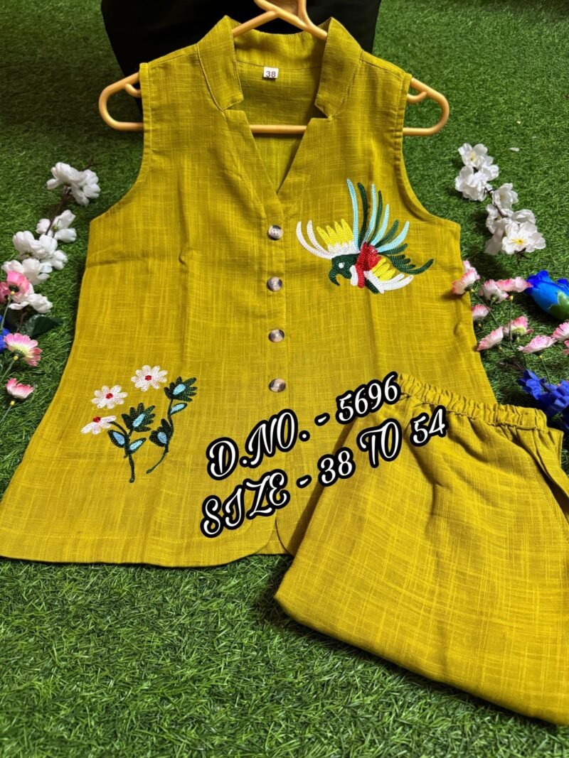 Plus/Regular Size Cord Set Fully Stitched Cotton 2piece Suit - Image 3