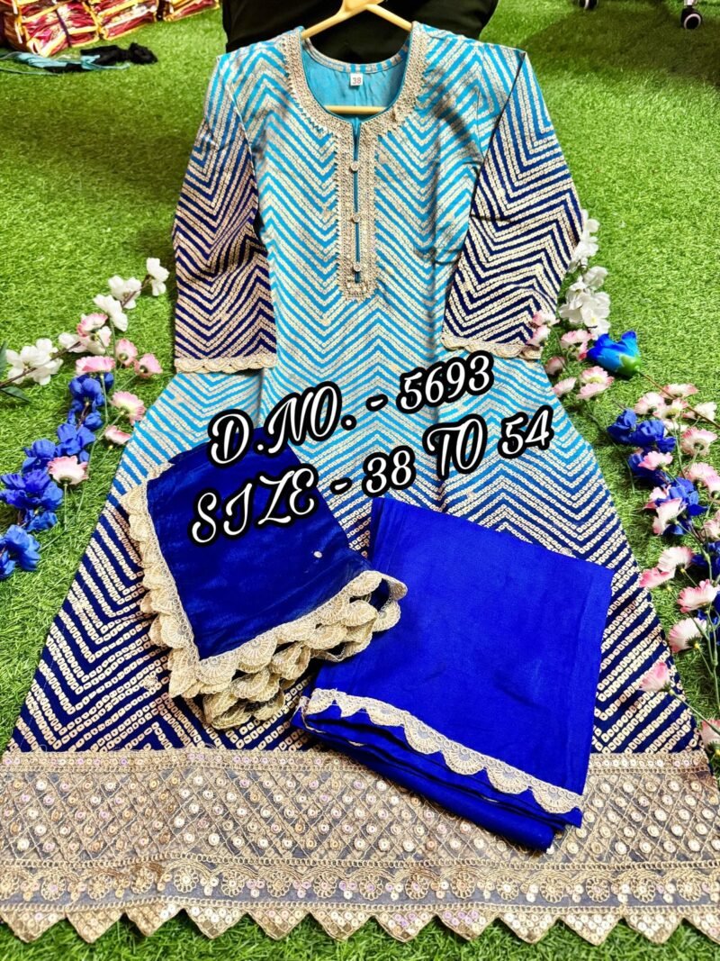 Party/Wedding Wear Plus Size Dress Cotton Kurti Pant Suit - Image 4