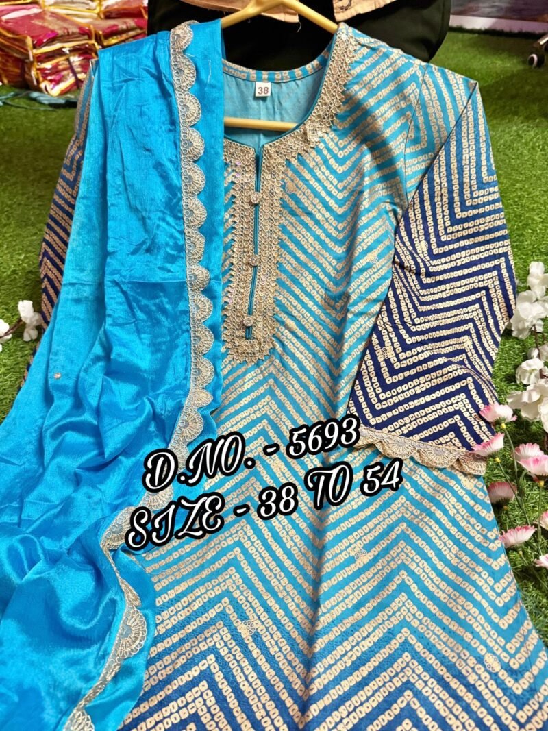 Party/Wedding Wear Plus Size Dress Cotton Kurti Pant Suit - Image 5