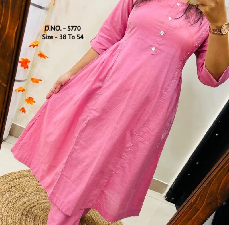 Plus/ Regular Size Pure Cotton Anarkali Gown With Pant Set