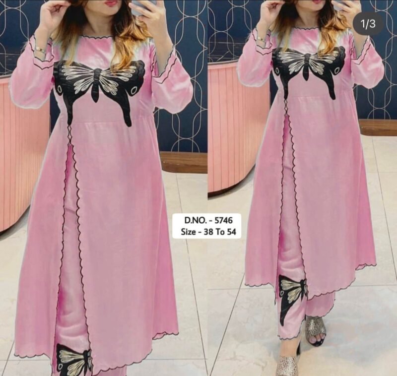 Plus/Regular Size Cotton Flex Long Kurta with Side Cut Dress Stitched