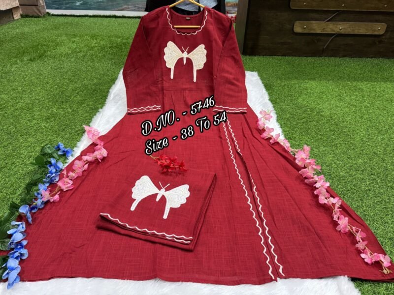 Plus/Regular Size Cotton Flex Kurta with Side Cut Dress ReadyMade - Image 5